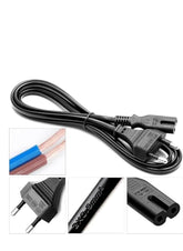 1M 2-Pin Euro Plug C7 Power Cable – Compatible with Samsung, LG, Philips, Sony TVs & Consoles